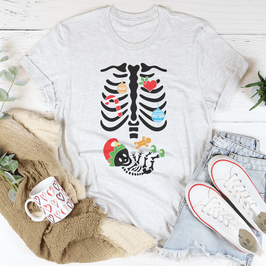 Christmas Pregnant Skeleton Tee