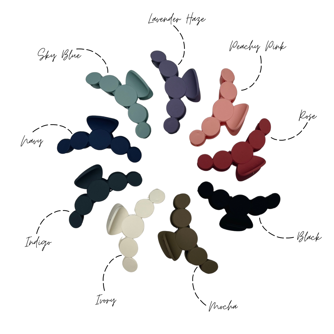 Black Circles Claw Clip