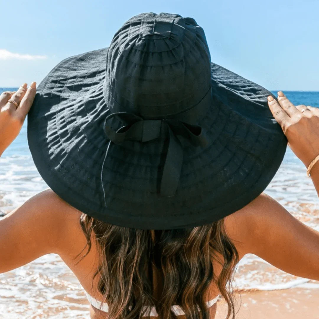 Classic Bow Accent Sunhat Extra Wide Brim