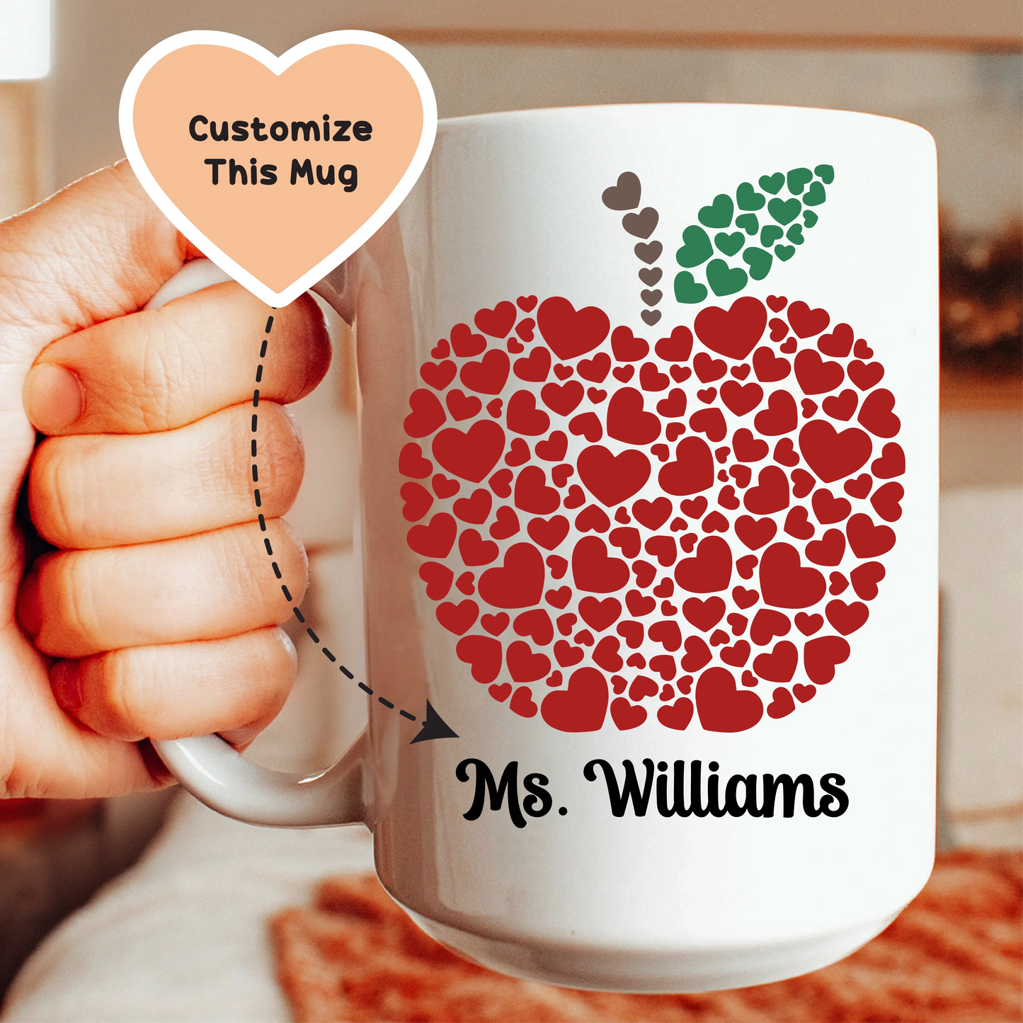 Custom Apple Teacher Mug