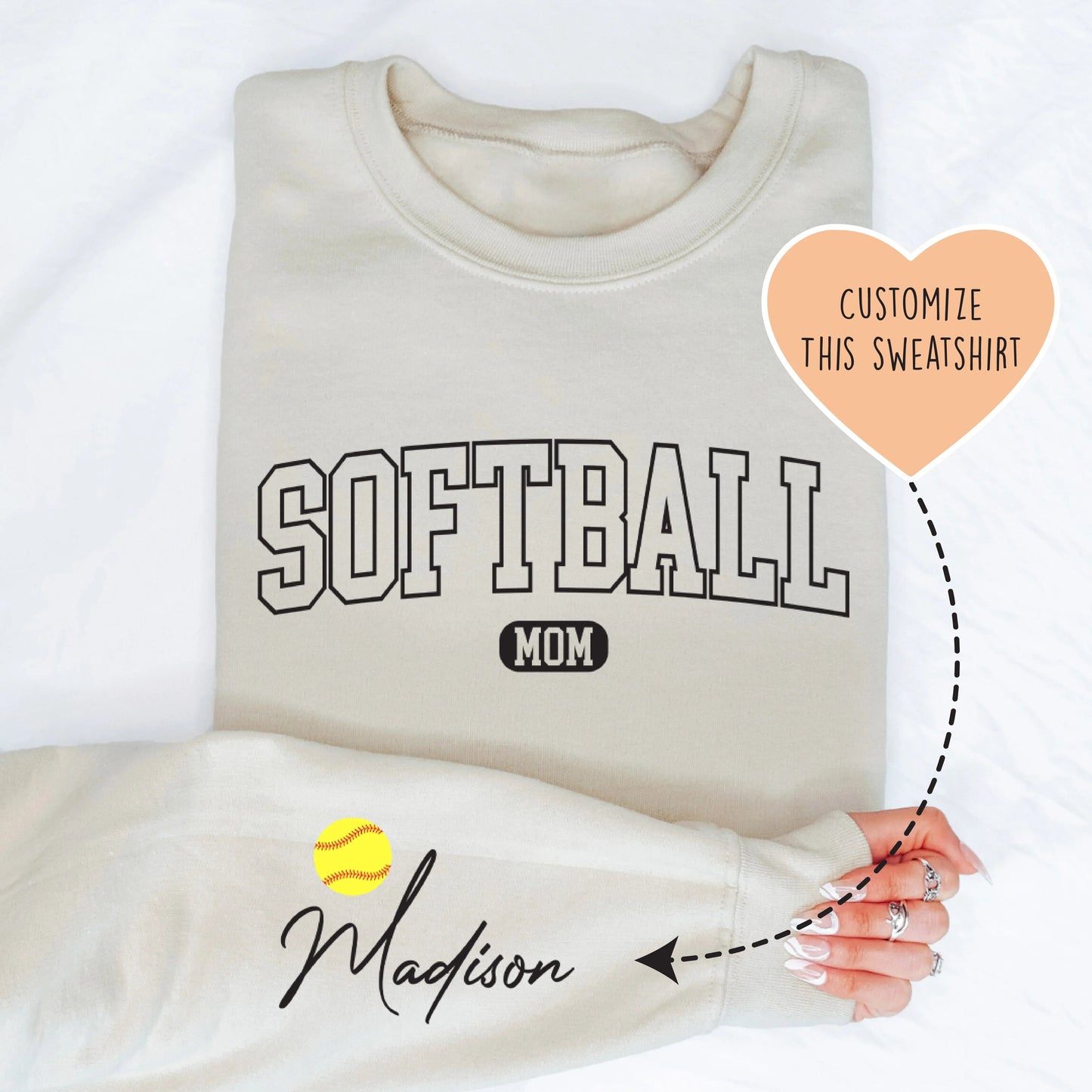 Custom Softball Mom Sweatshirt