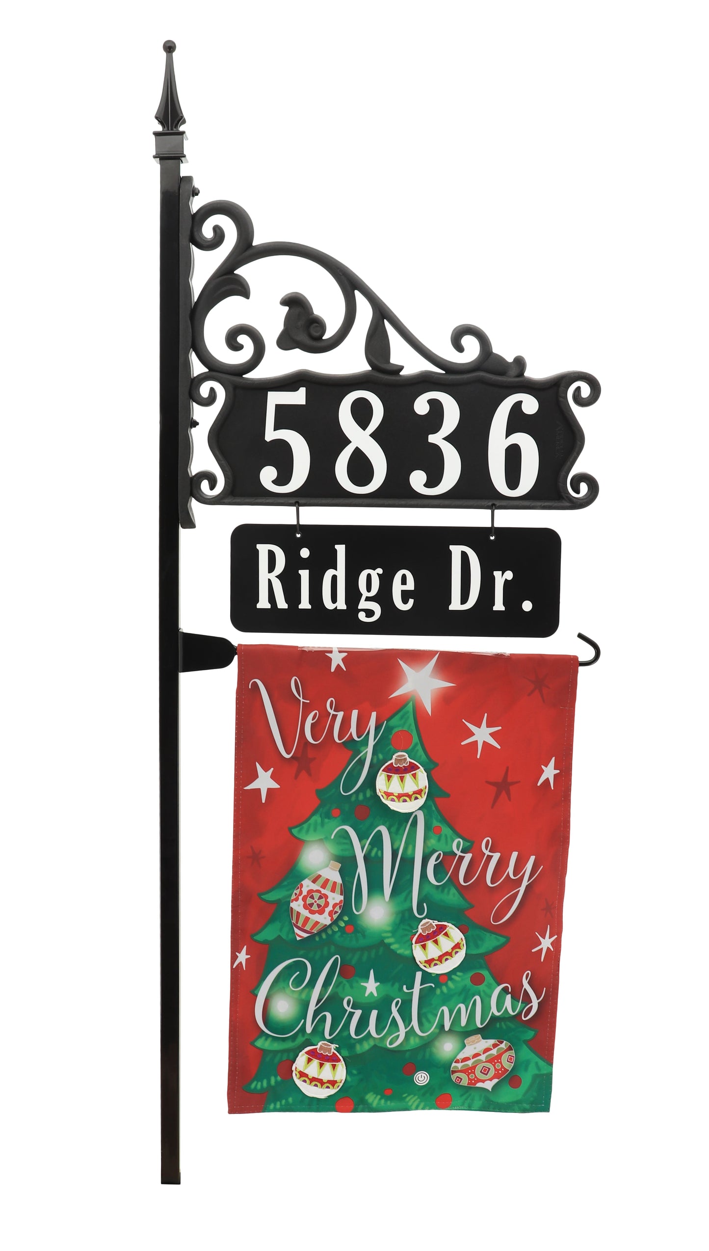 Boardwalk Address Sign With Name Rider And Flag 58" Pole