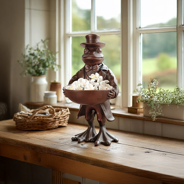 Charming Frog Bronze Bowl | Dapper Critters Collection