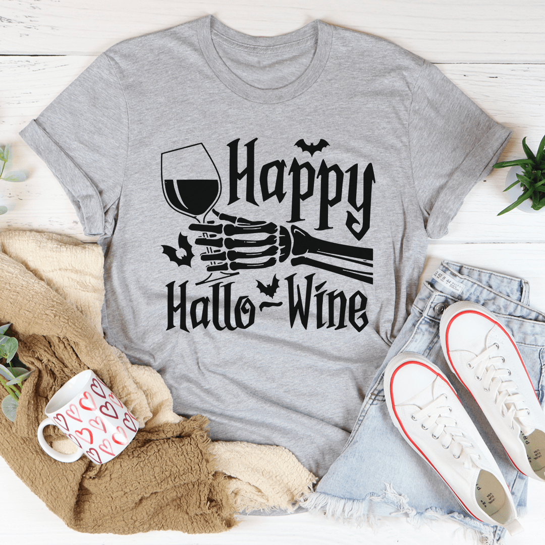 Happy Hallowine Skull Hand Tee
