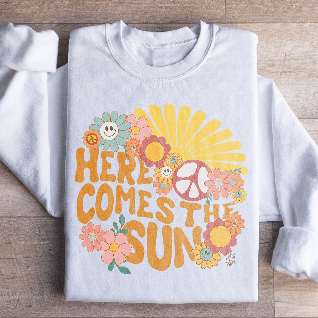 Here Comes The Sun Floral Retro Sweatshirt