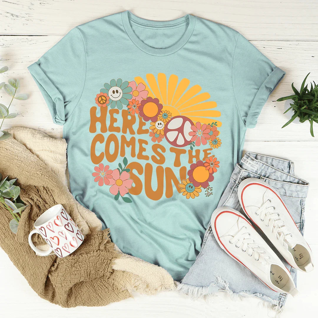 Here Comes The Sun Floral Retro Tee