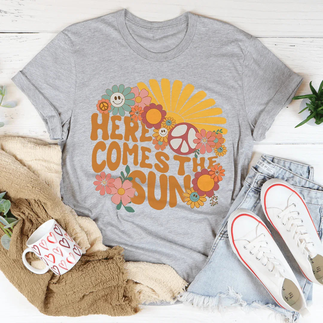 Here Comes The Sun Floral Retro Tee