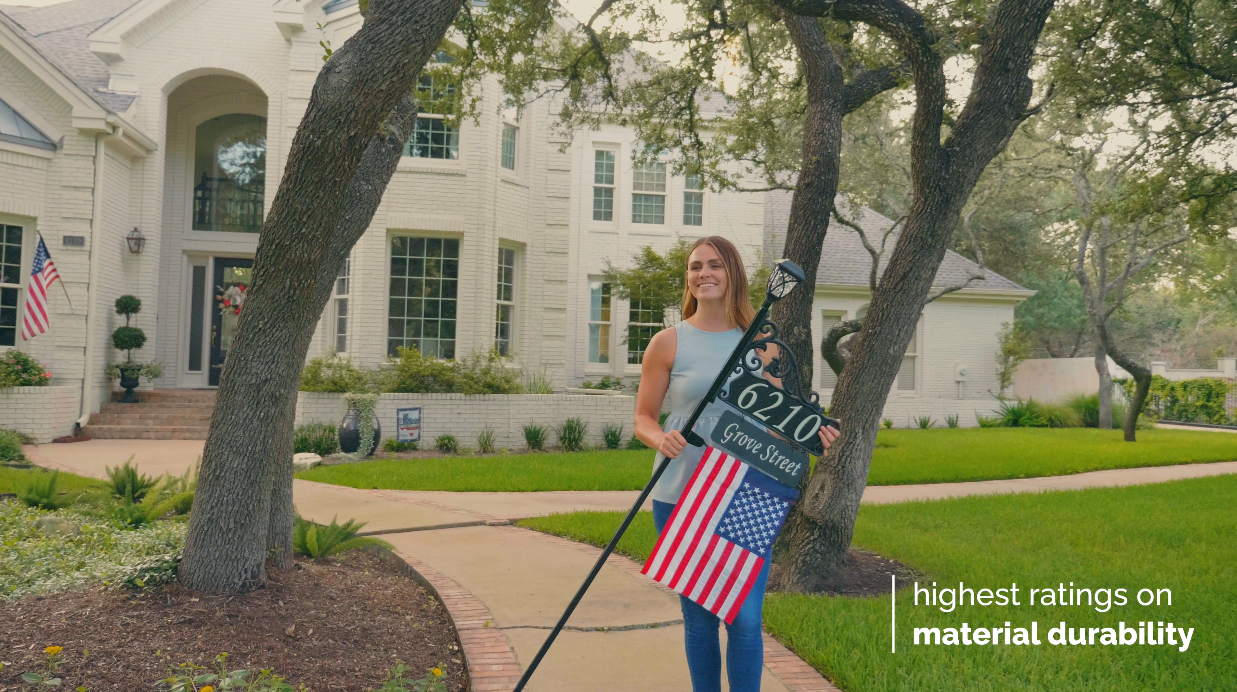 Boardwalk Address Sign With Name Rider And Flag 58" Pole