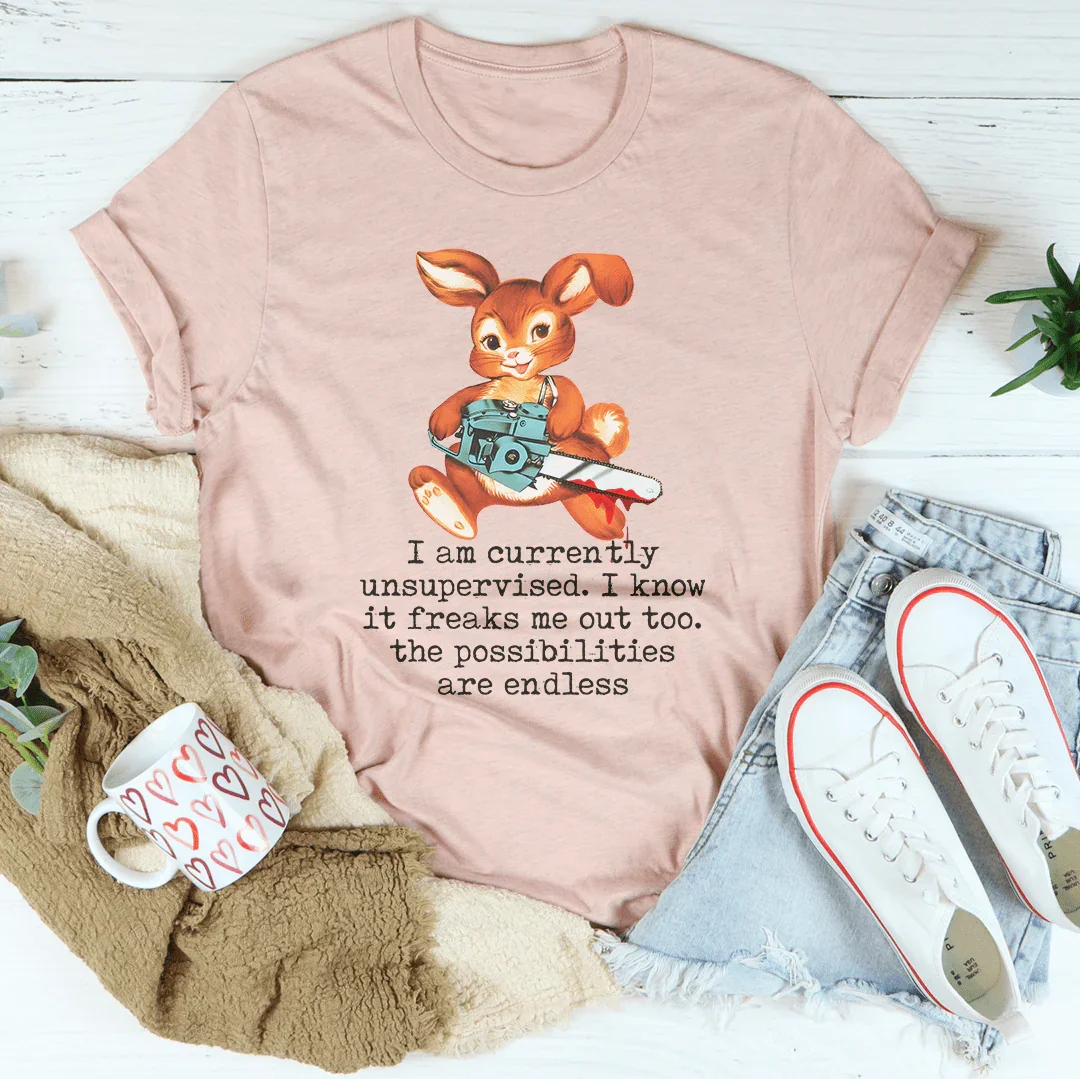 Bunny With A Chainsaw Tee