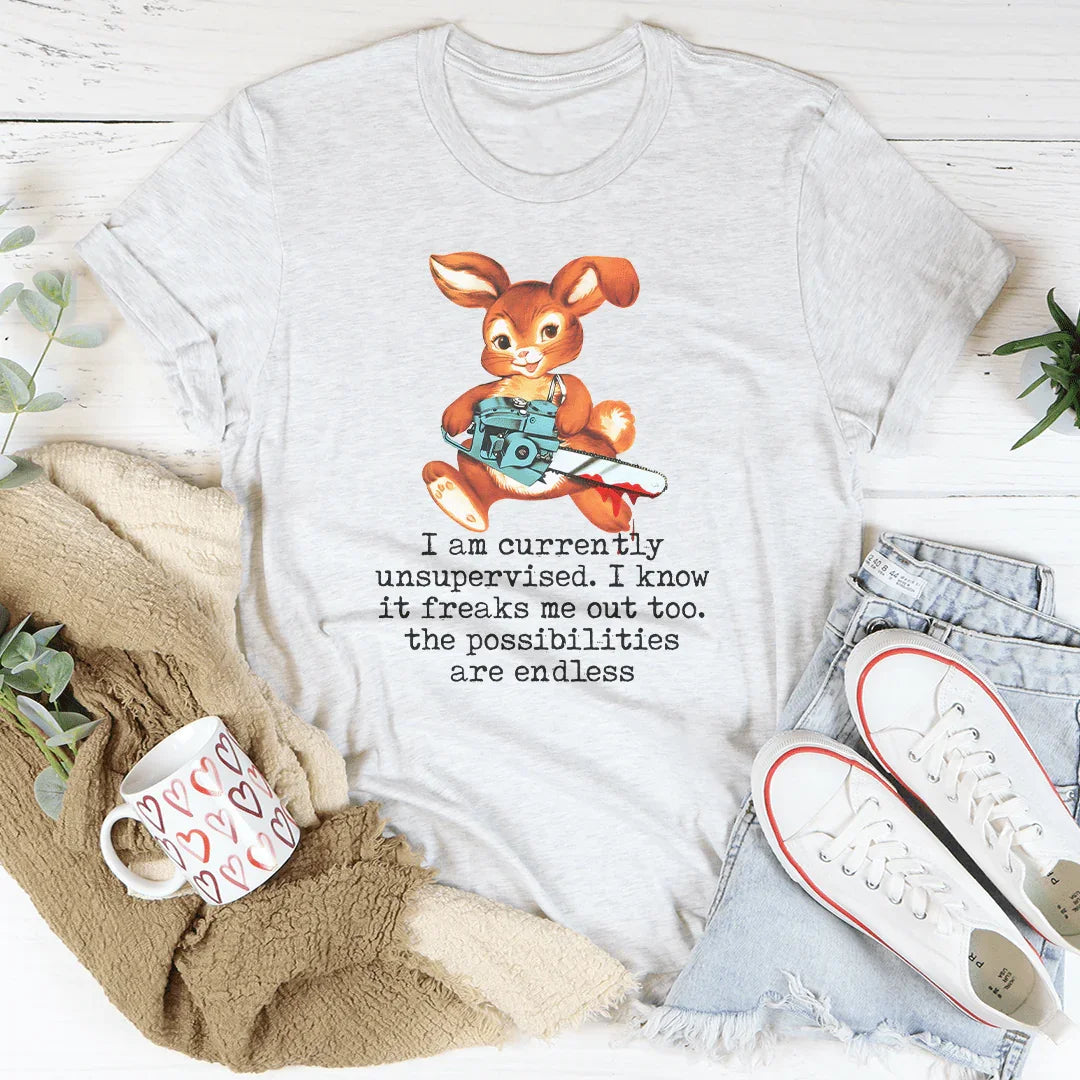 Bunny With A Chainsaw Tee
