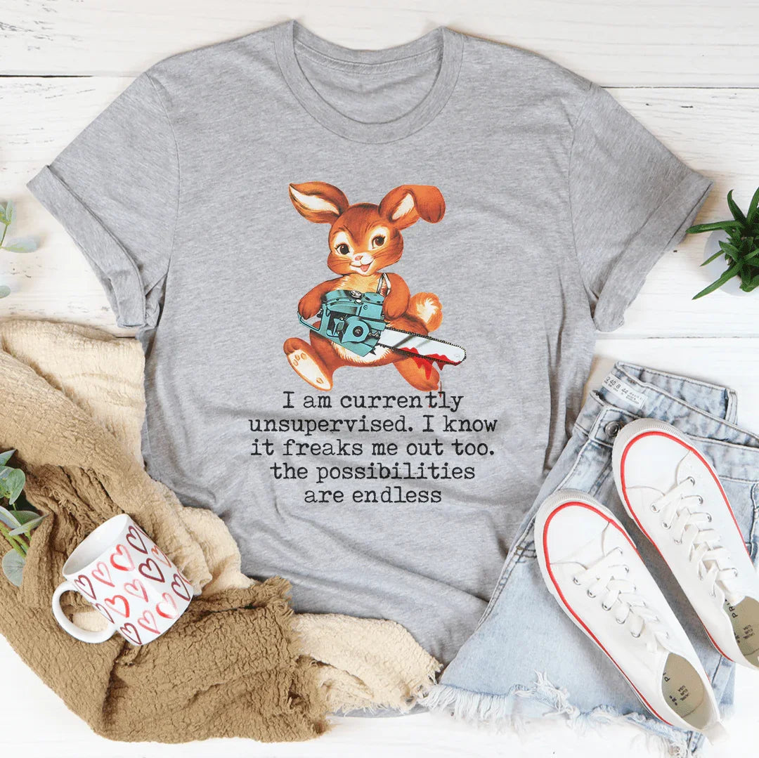 Bunny With A Chainsaw Tee