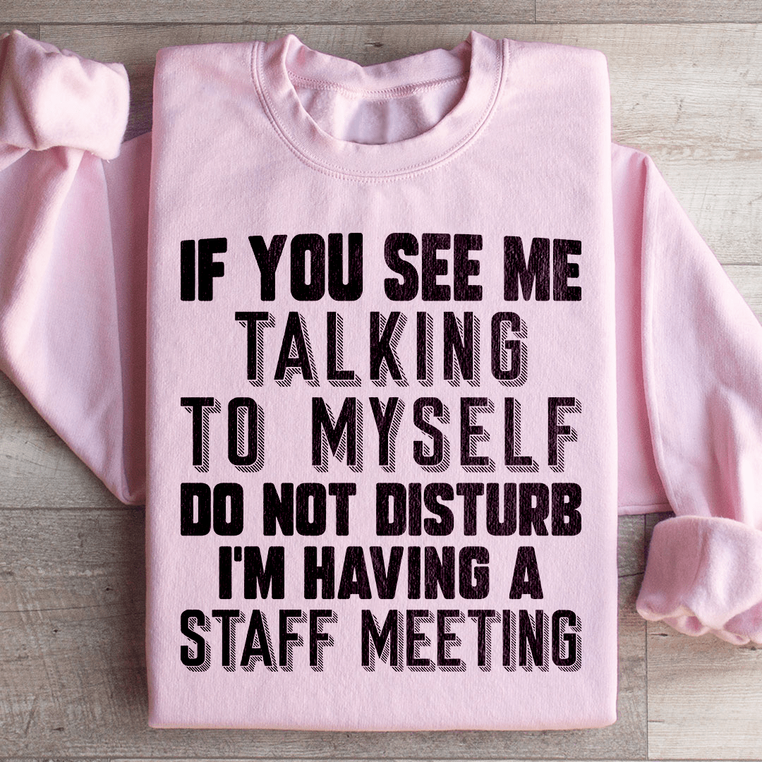 If You See Me Talking To Myself Do Not Disturb I'm Having A Staff Meeting Sweatshirt