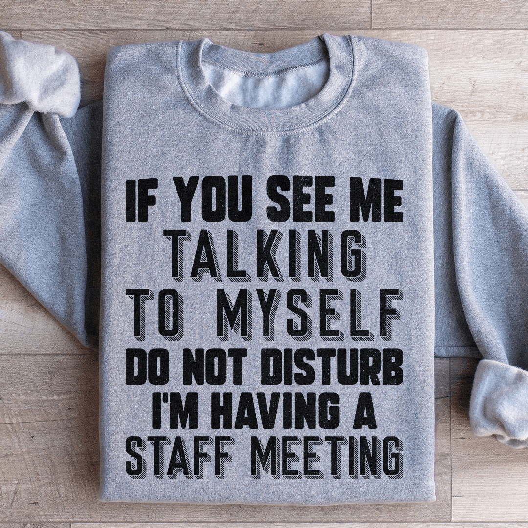If You See Me Talking To Myself Do Not Disturb I'm Having A Staff Meeting Sweatshirt