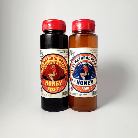 Raw Honey & Hot Honey Duo - Sweet Heat 2-Pack Gift Set | Small Batch Farm Grown | Lady May