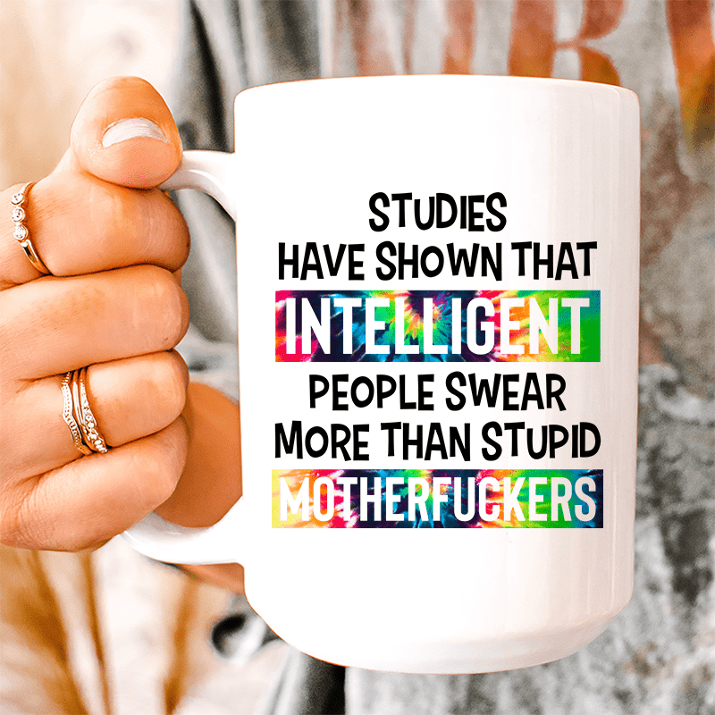 Intelligent People Swear Ceramic Mug 15 oz