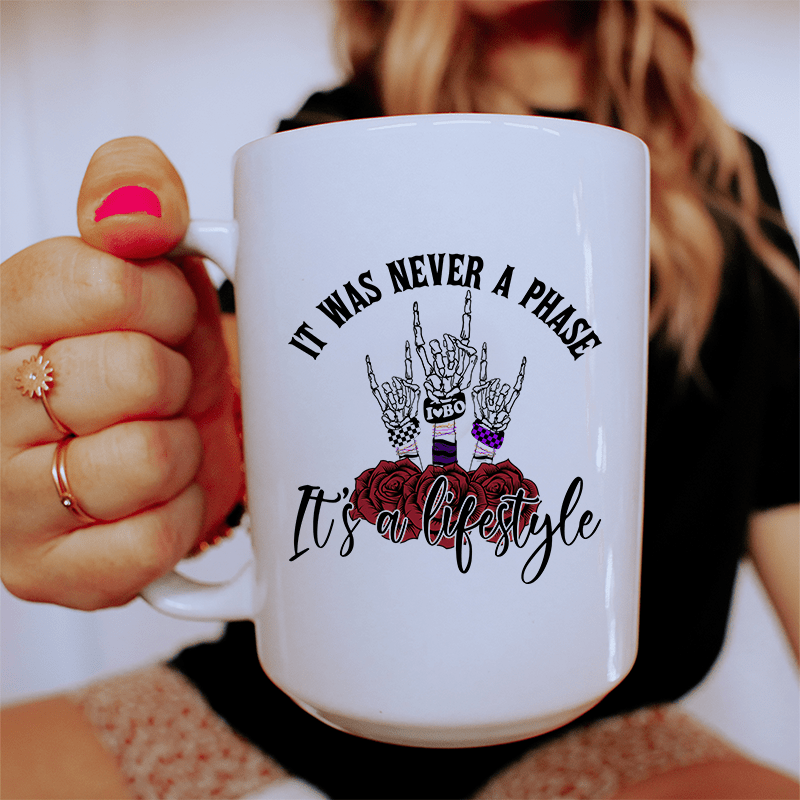 It Was Never A Phase Emo Ceramic Mug 15 oz
