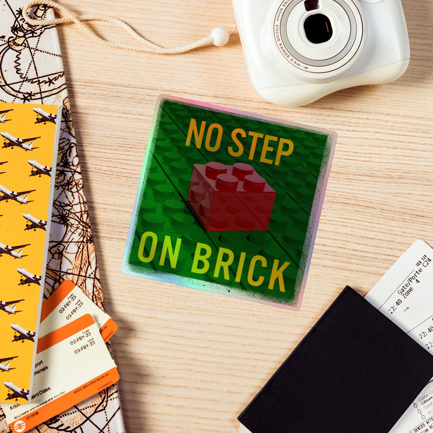 No Step on Brick Holographic stickers