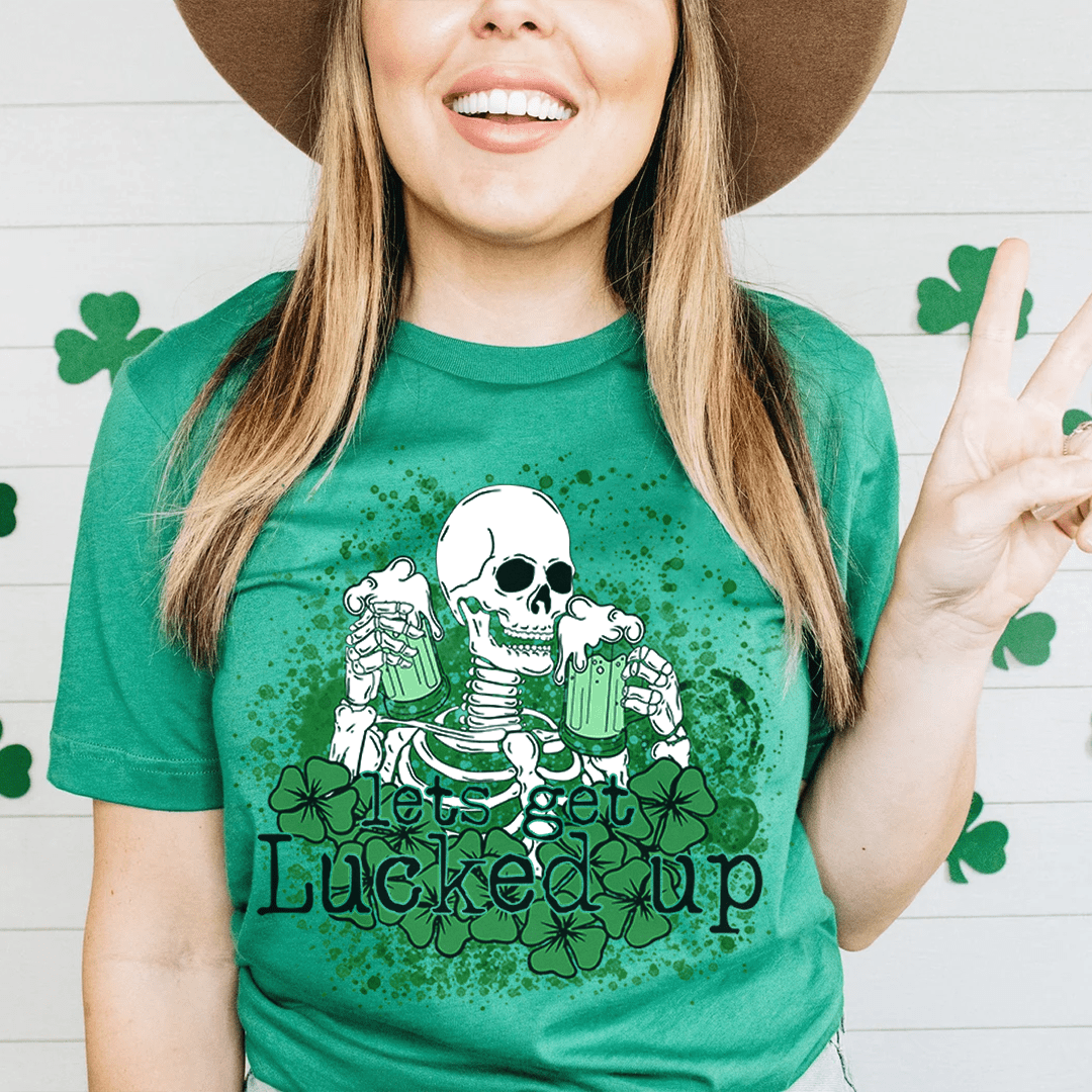 Let's Get Lucked Up Skull Tee