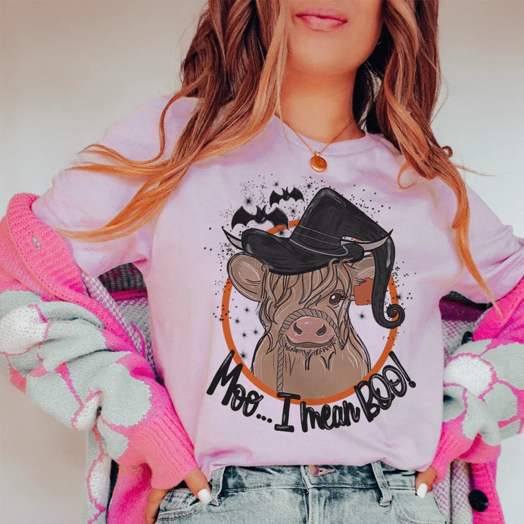 Moo I Mean Boo Cow Tee