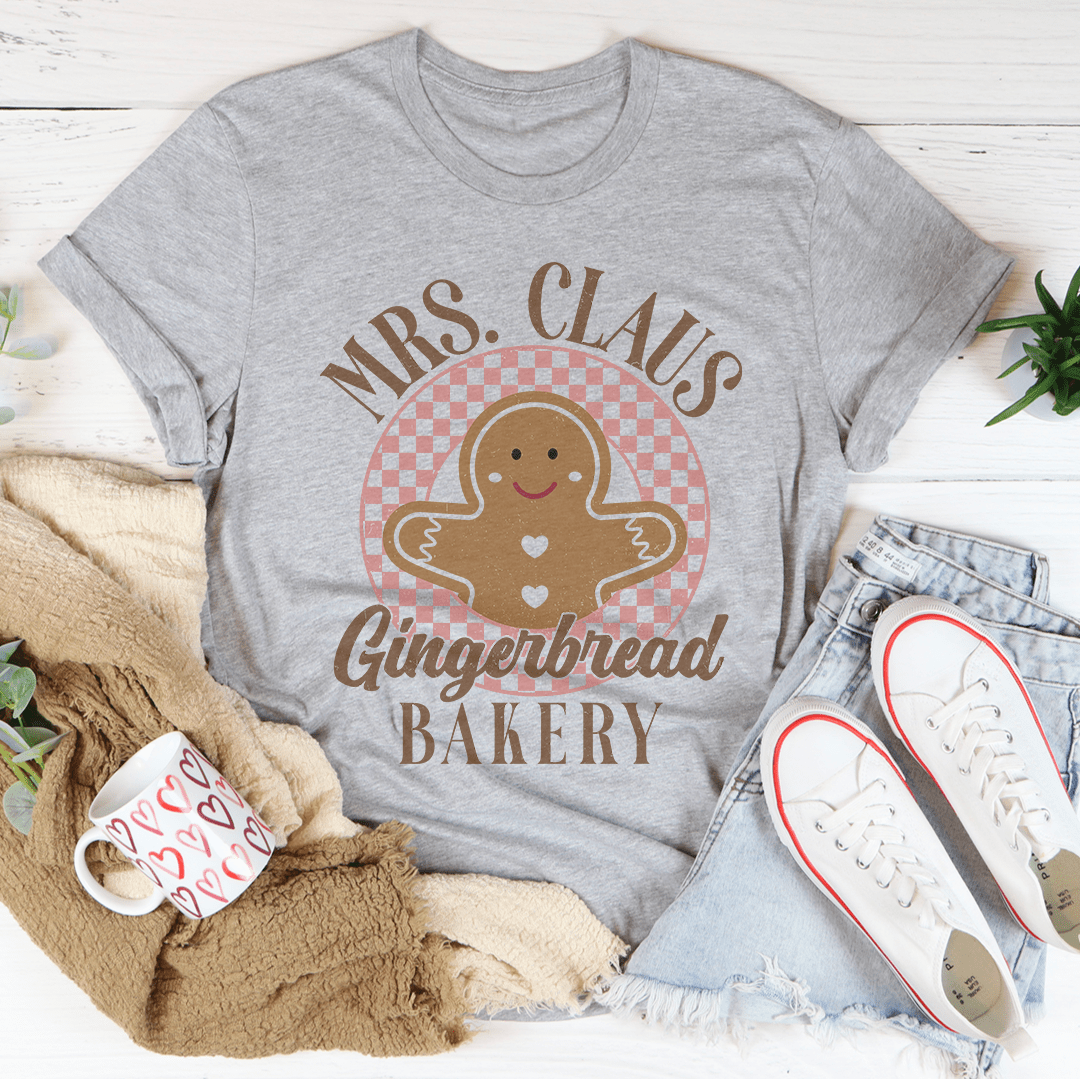 Mrs Claus Gingerbread Bakery Tee