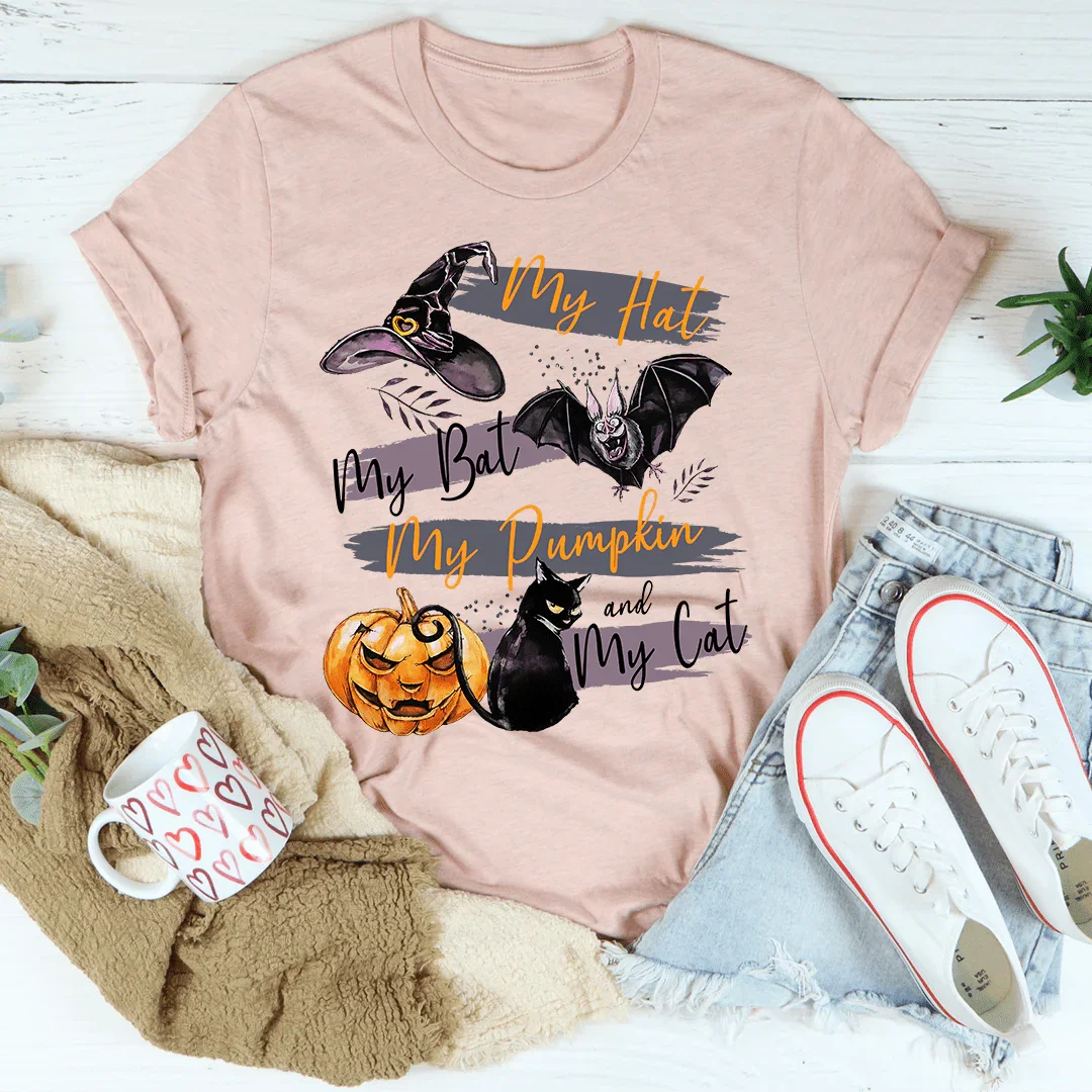 My Hat My Bat My Pumpkin And My Cat Tee