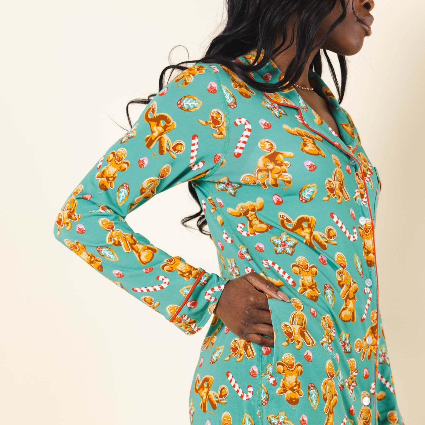 The Ginger Rail | Gingerbread SleepDeep™ Long Sleeve Pajama Dress
