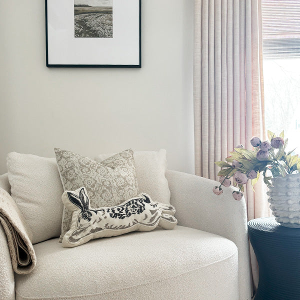 Leaping Easter Bunny Pillow
