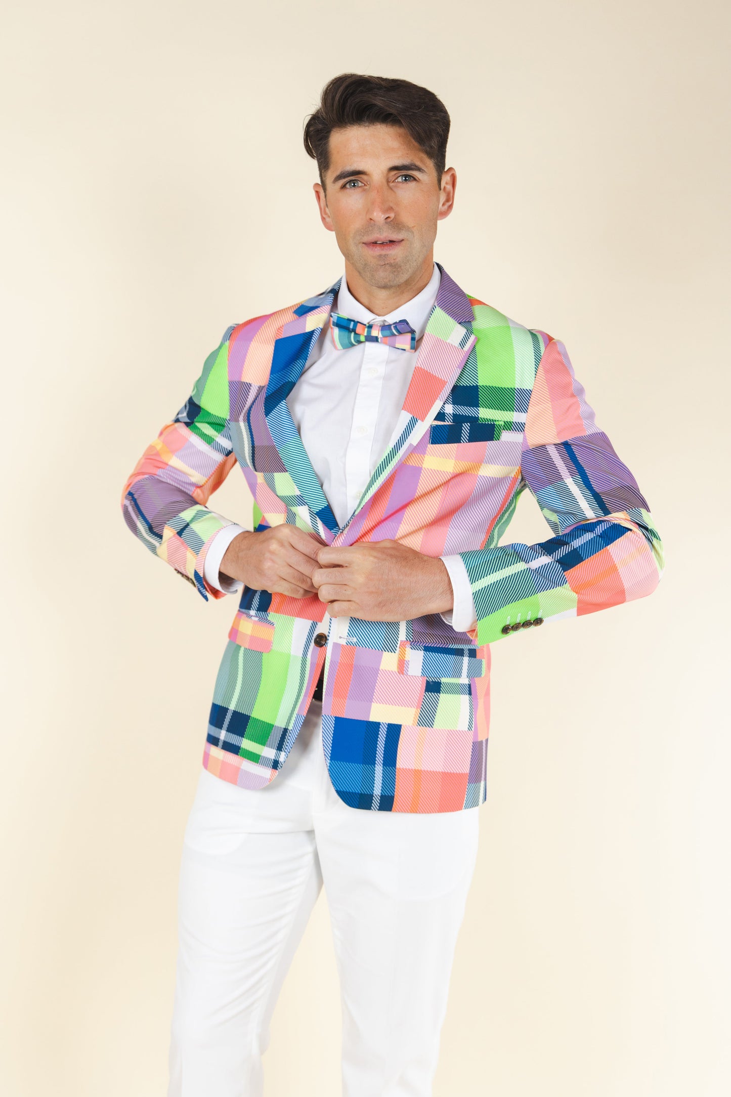 The Plaid To The Bone | Plaid Patchwork Suit