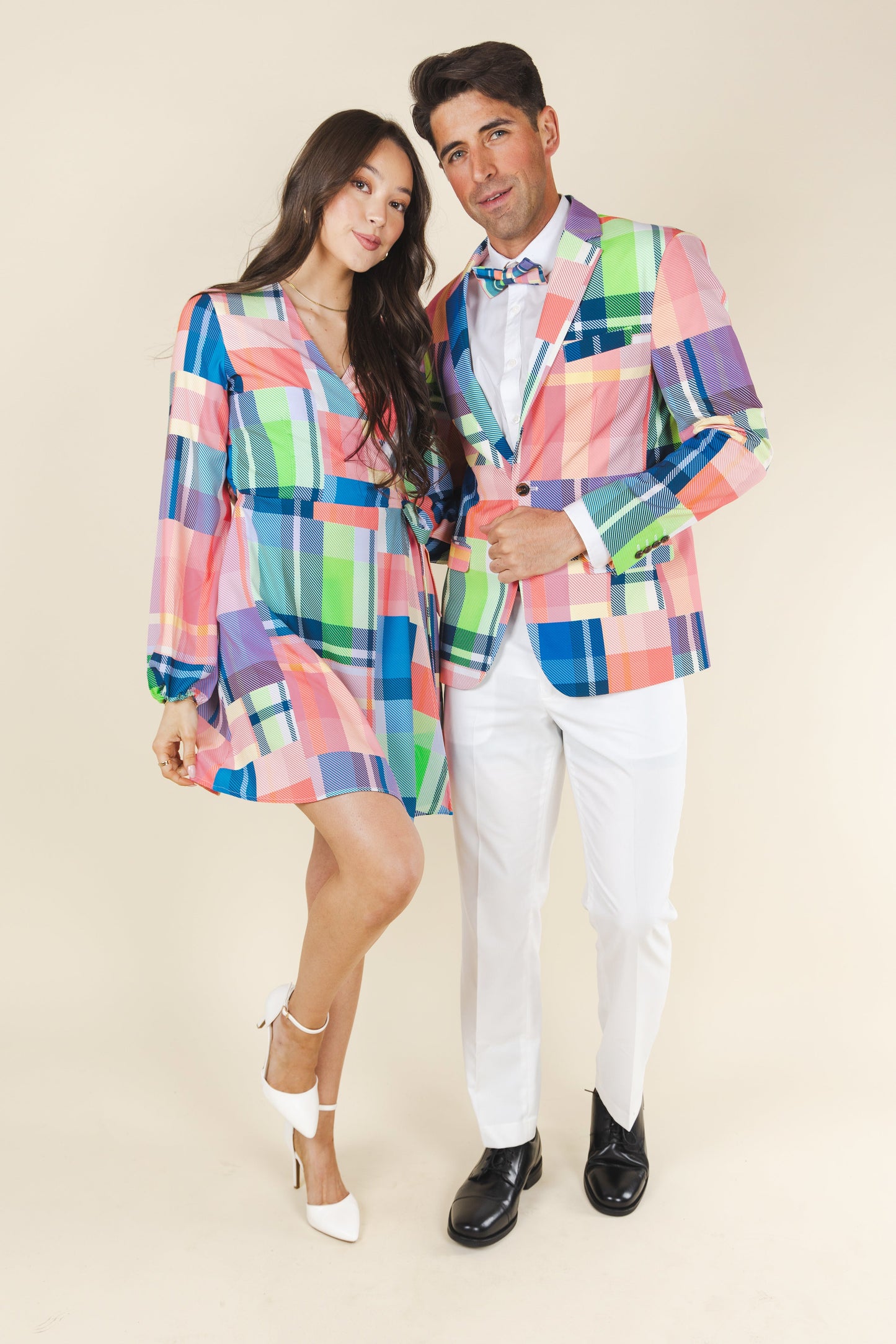 The Plaid To The Bone | Plaid Patchwork Wrap Dress