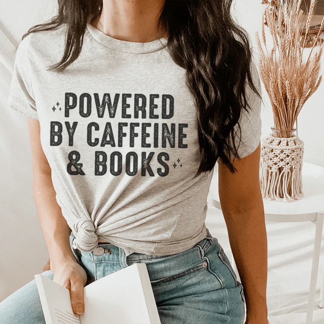 Powered By Caffeine & Books Tee