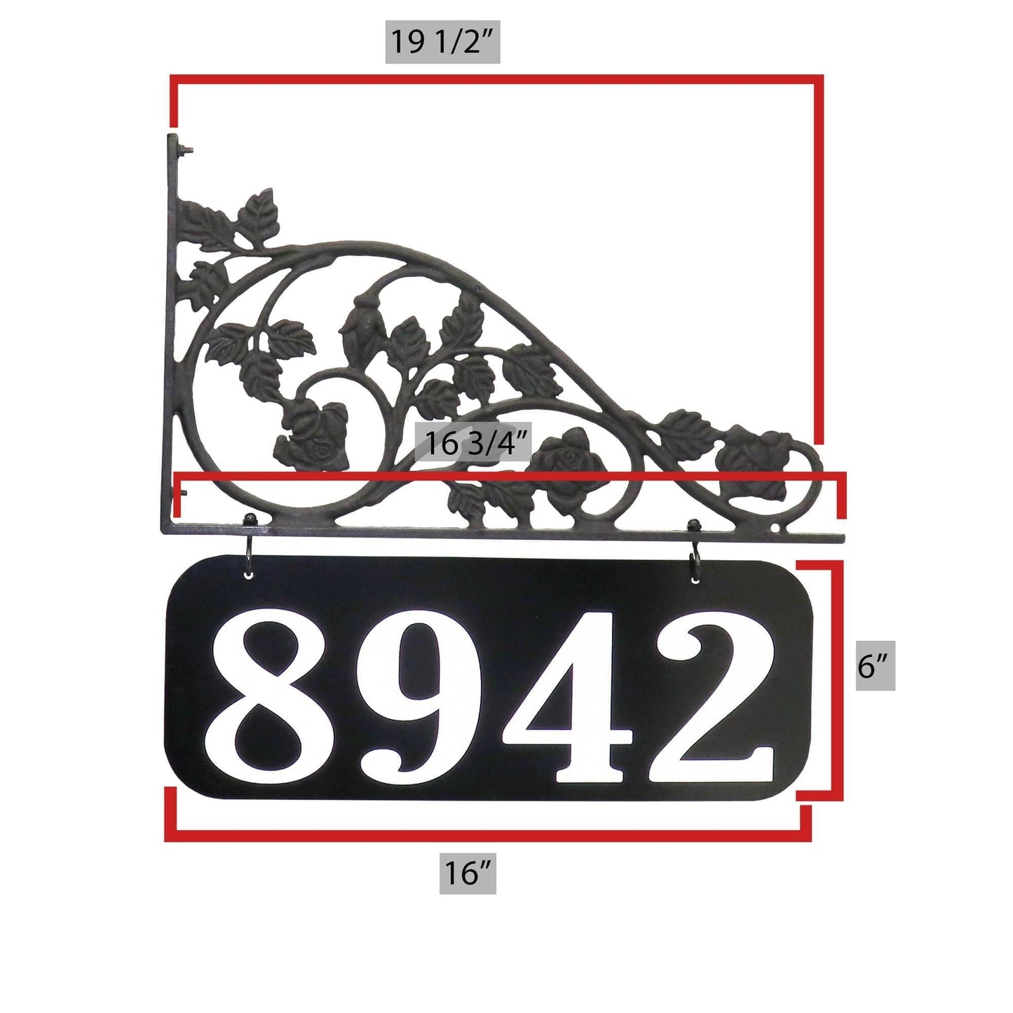 Rose Lamppost Sign 16" x 6" Plaque