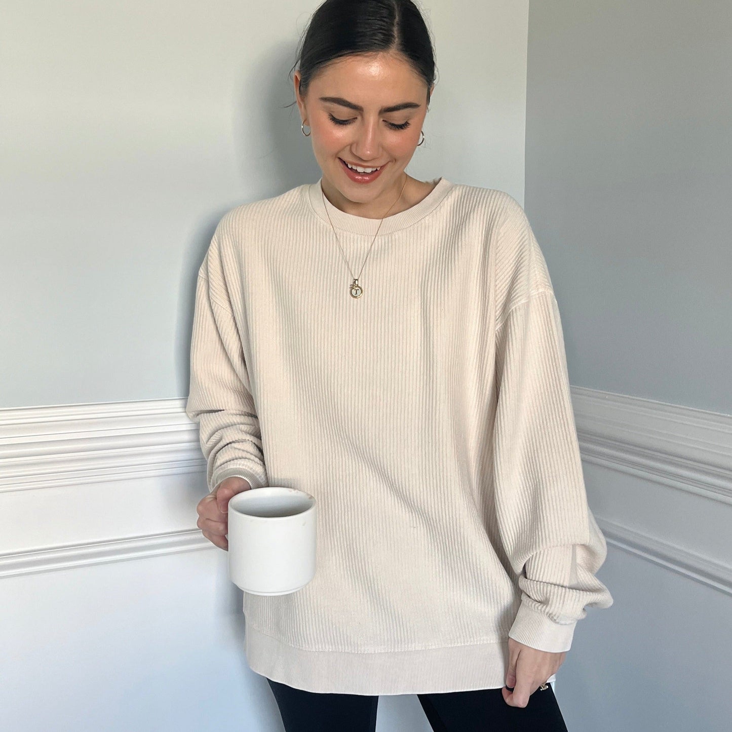 Moonbeam Oversized Corded Crew