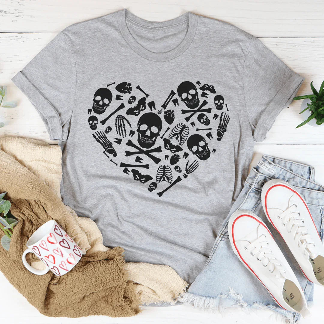 Skeleton Bones Heart Tee