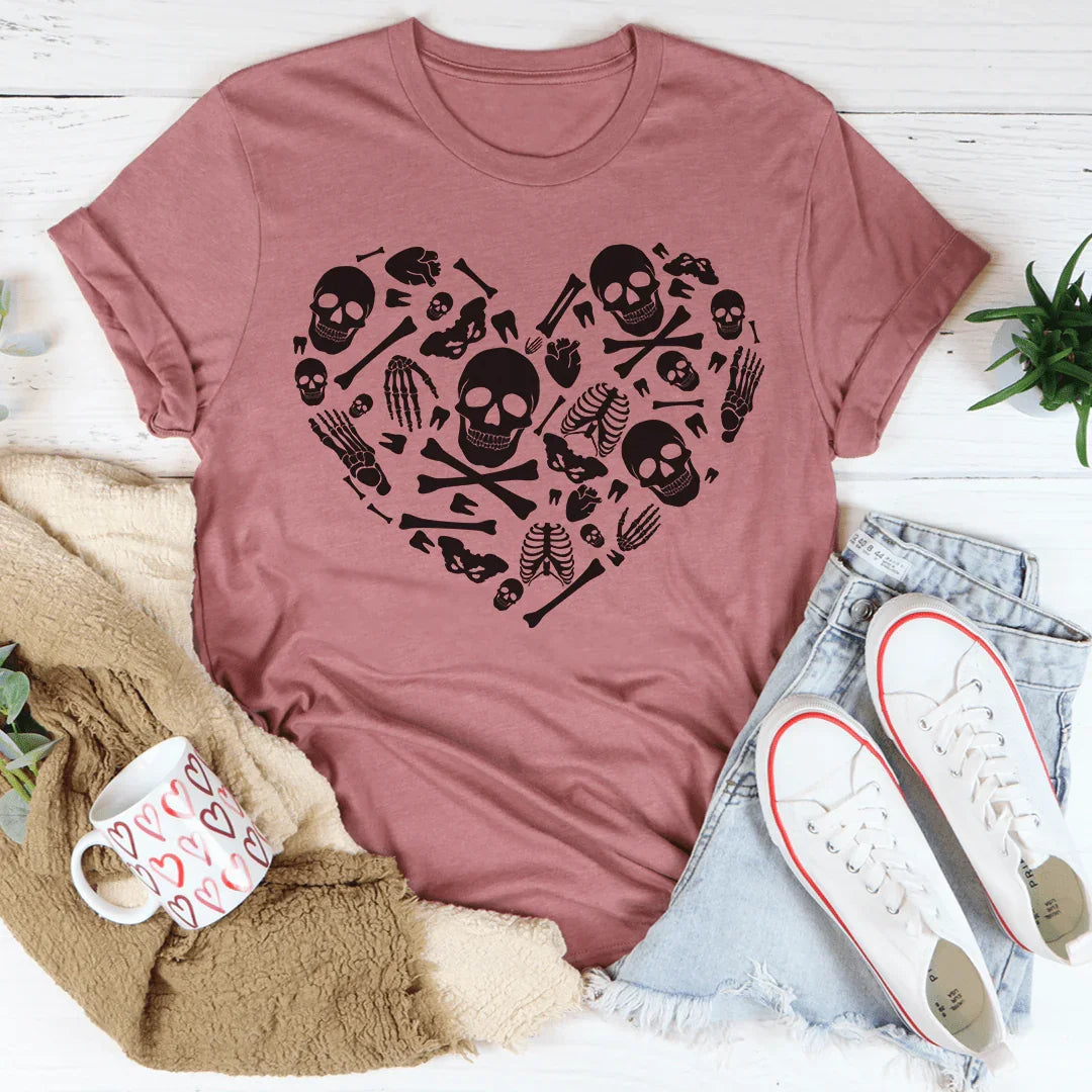 Skeleton Bones Heart Tee