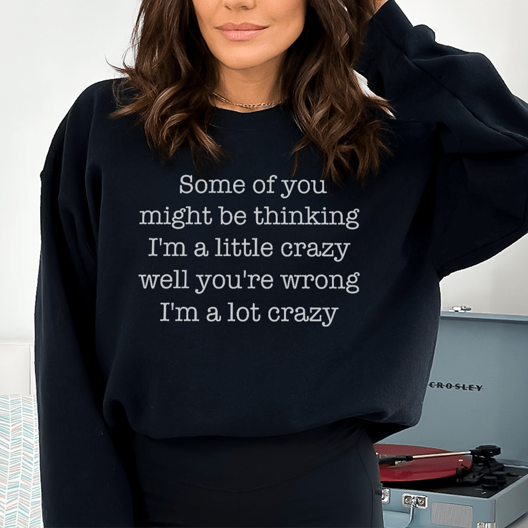 Some Of You Might Be Thinking I'm A Little Crazy Well You're Wrong I'm A Lot Crazy Sweatshirt