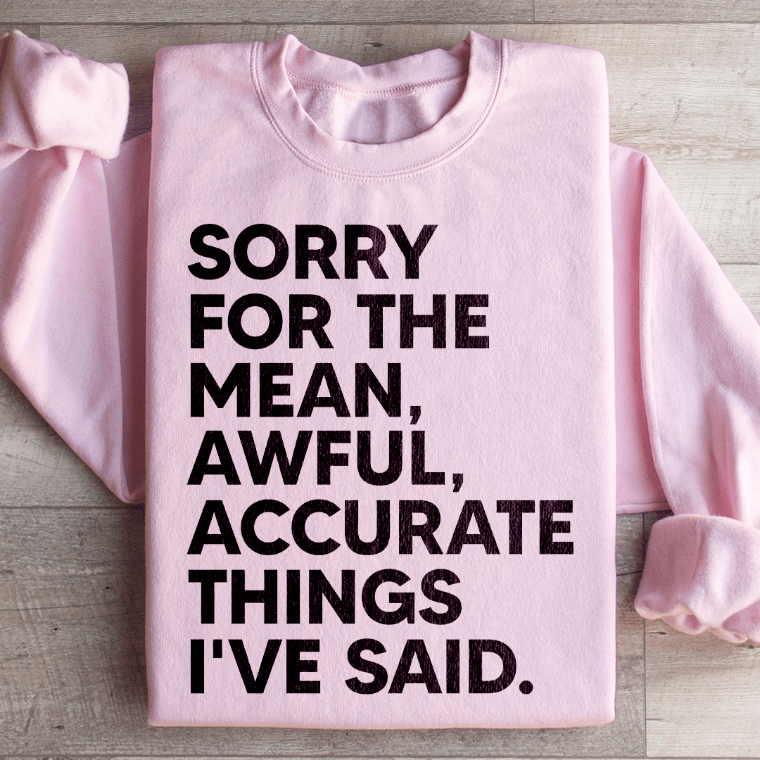Sorry For The Mean Awful Accurate Things I've Said Sweatshirt
