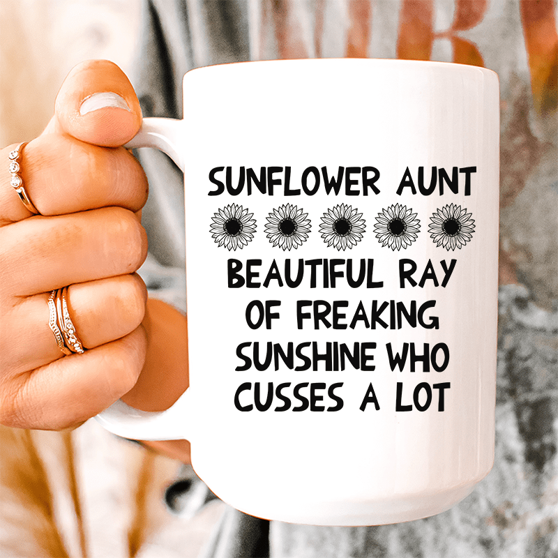 Sunflower Aunt Ceramic Mug 15 oz