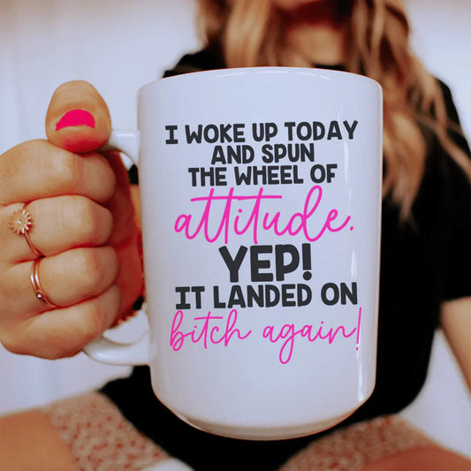 The Wheel Of Attitude Ceramic Mug 15 oz