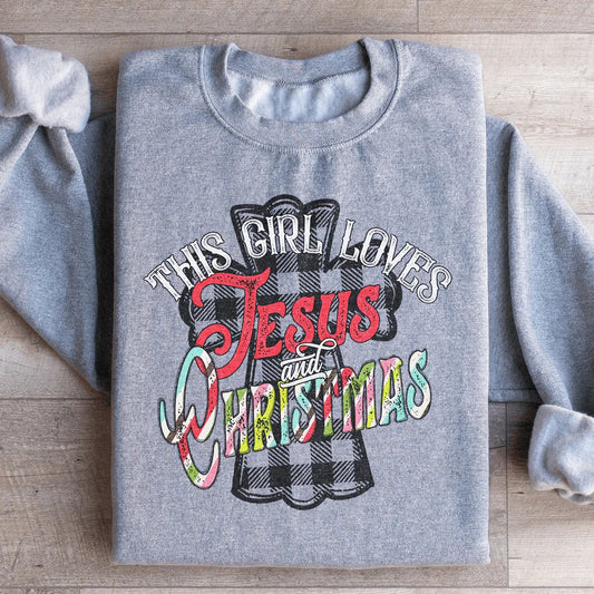 This Girl Loves Jesus & Christmas Sweatshirt