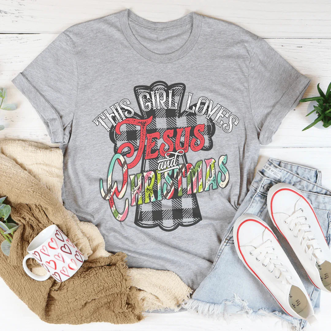 This Girl Loves Jesus & Christmas Tee