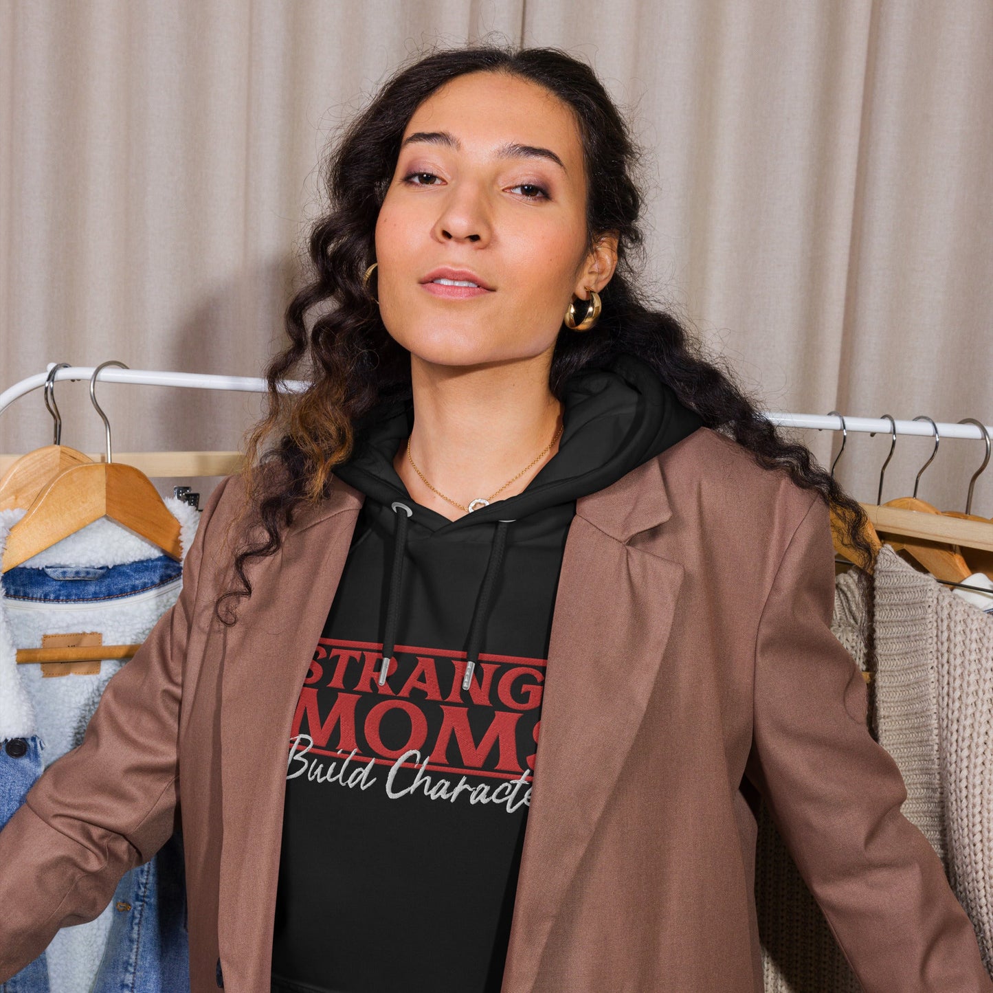 Strange Moms Build Character Embroidered hoodie