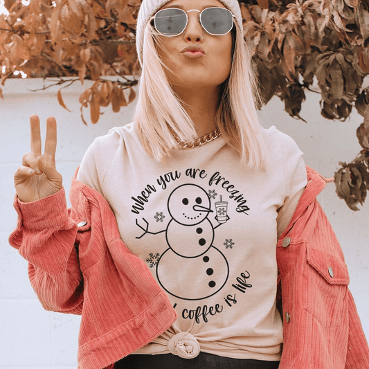 When You Are Freezing But Iced Coffee Is Life Tee
