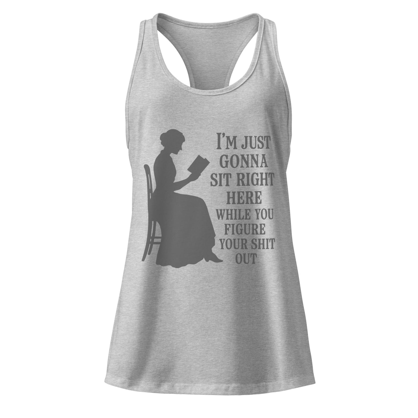 Sit Right Here Graphic Racerback Tank