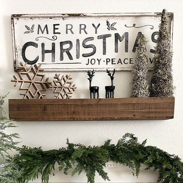 47 Inch Reclaimed Rustic Natural Wood Mantle