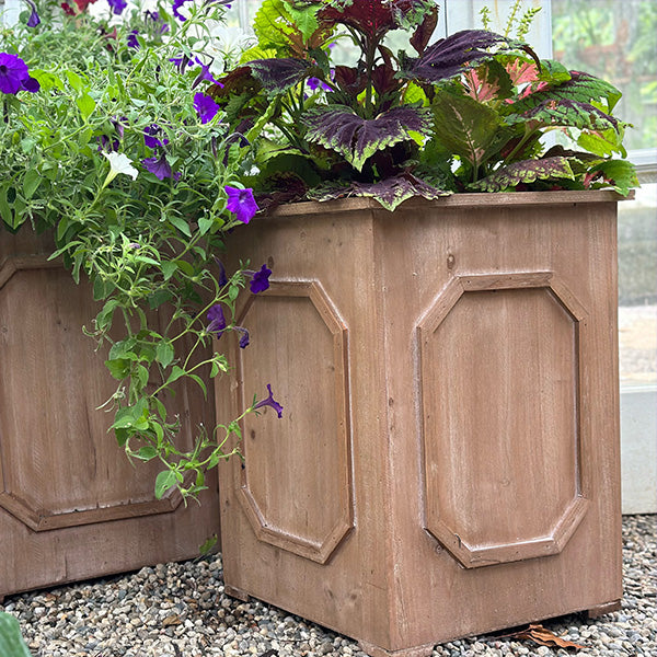 Oversized Outdoor Wooden Planters, Set of 2