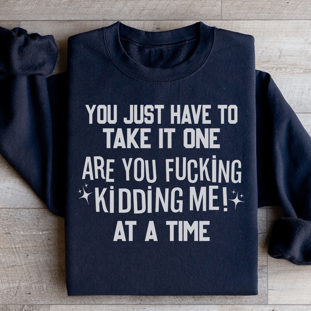 You Just Have To Take It One Are You Kidding Me At A Time Sweatshirt