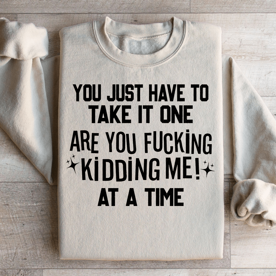 You Just Have To Take It One Are You Kidding Me At A Time Sweatshirt